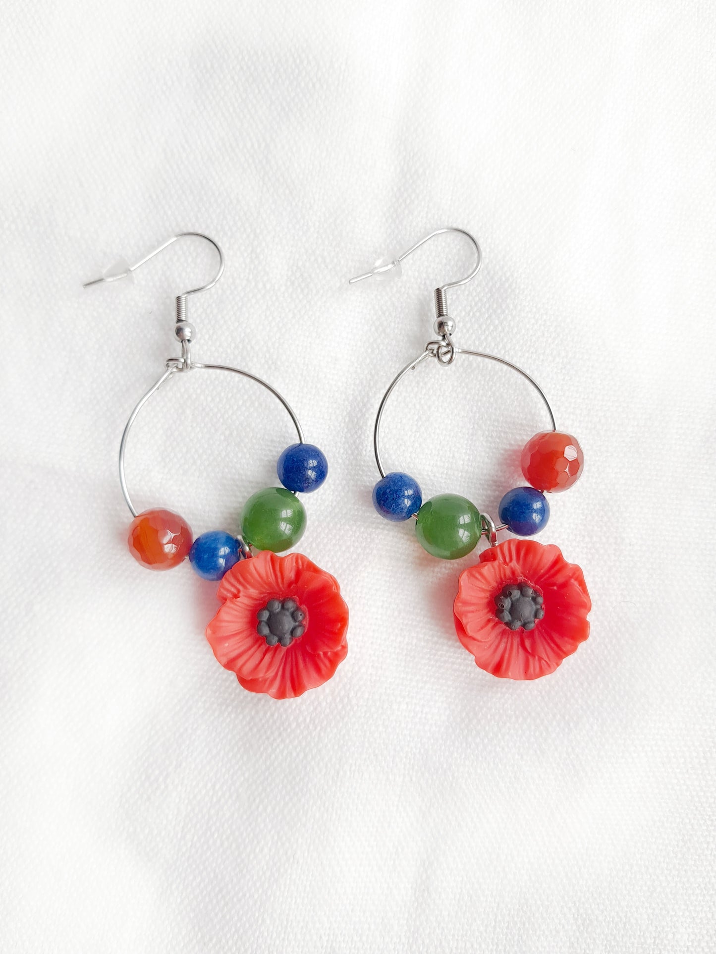 Boucles d'oreilles vu du dessus