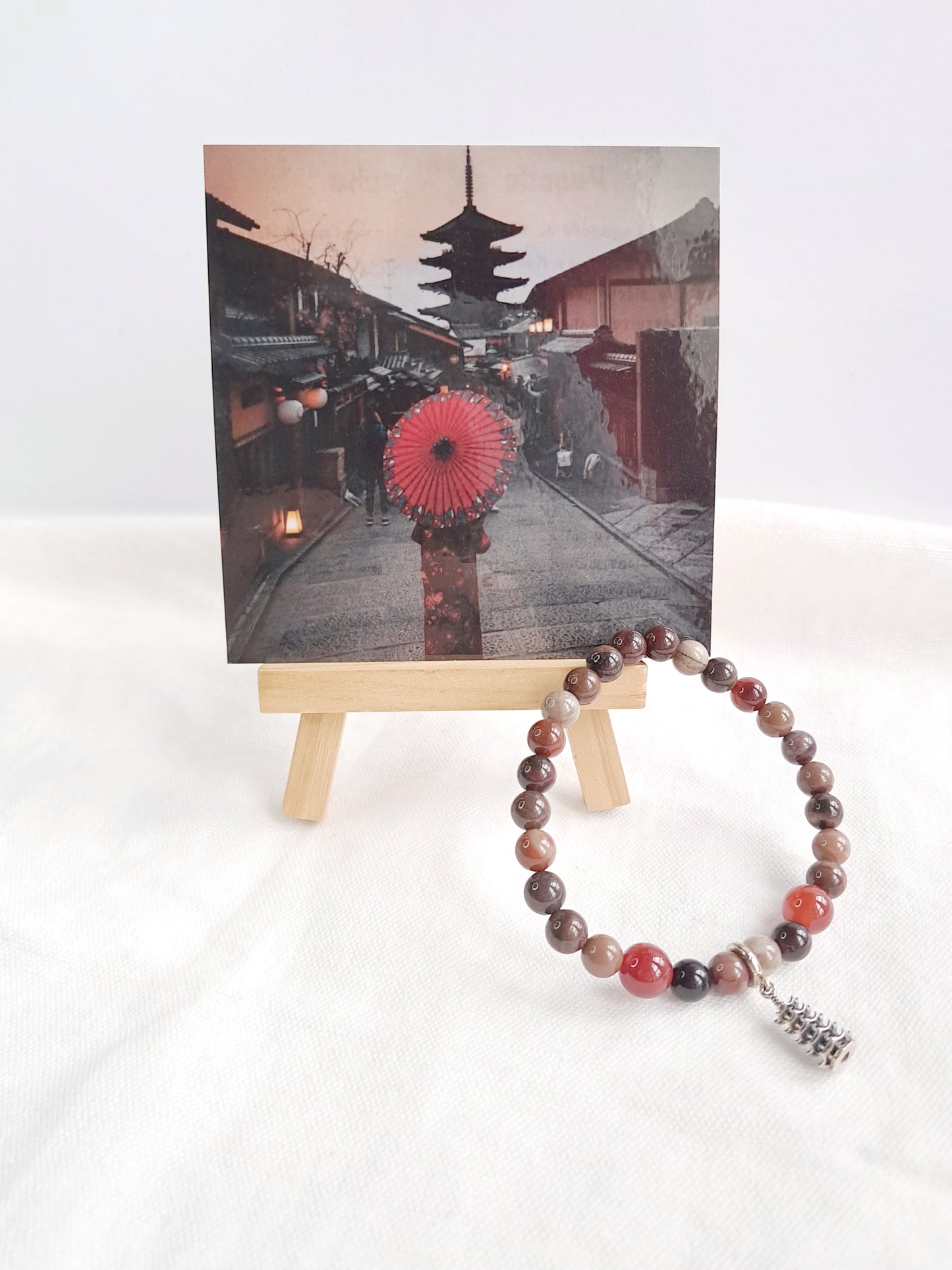 Bracelet "Pagode de Yasaka" avec sa breloque en argent 925