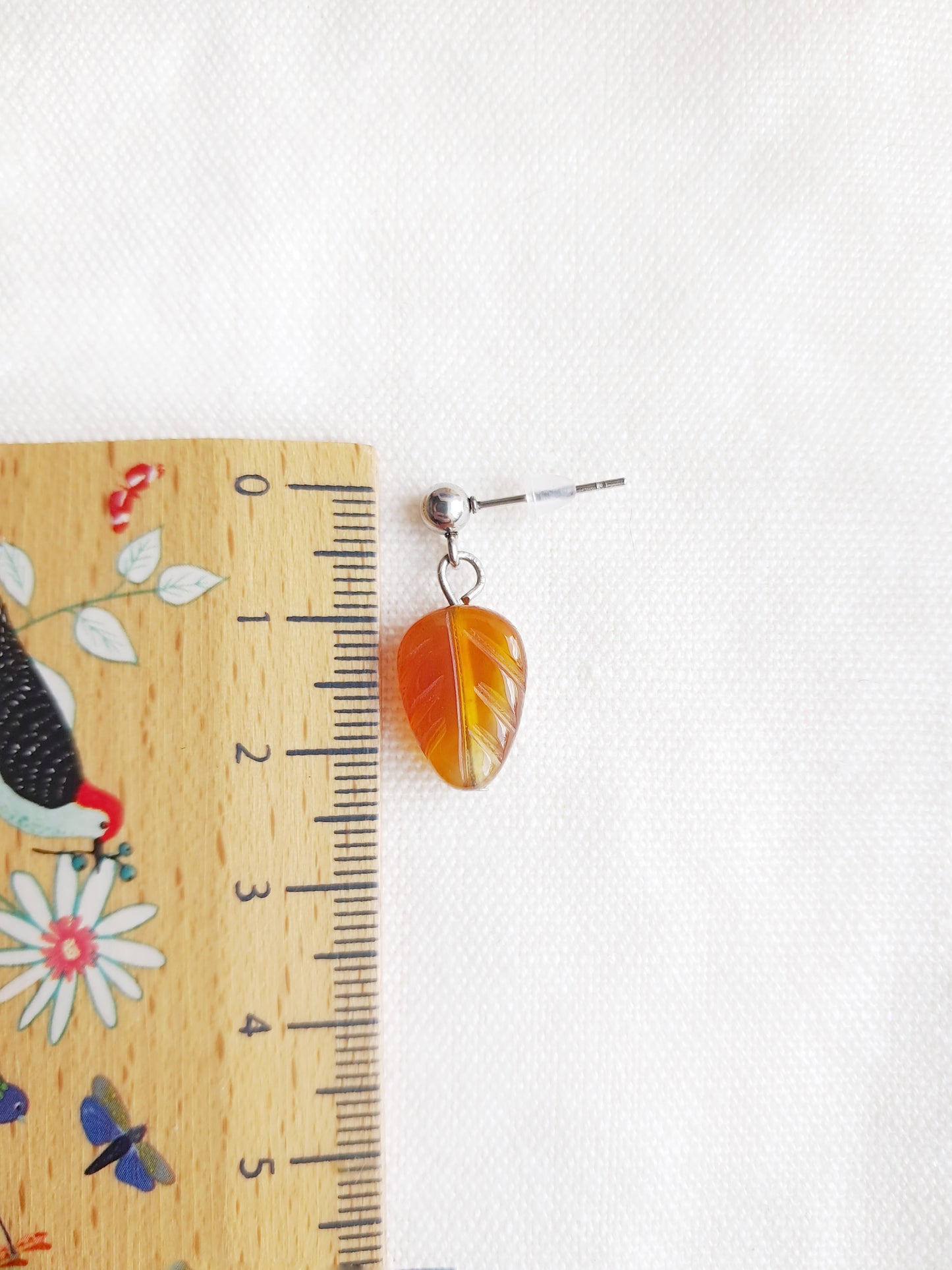 Boucles d'oreilles feuilles du "Mont Fuji d'automne"