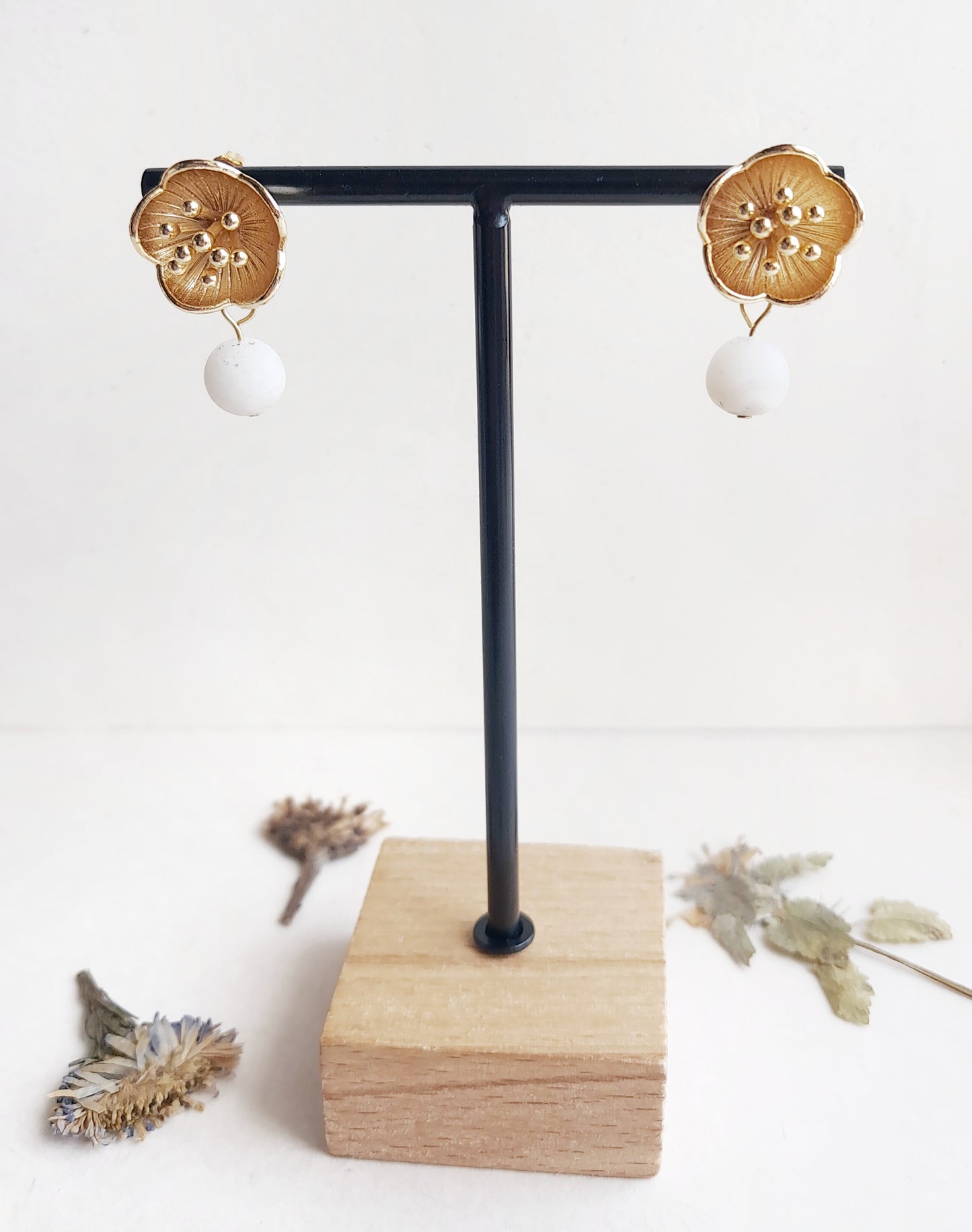 Boucles d'oreilles Sakura et chrysocolla