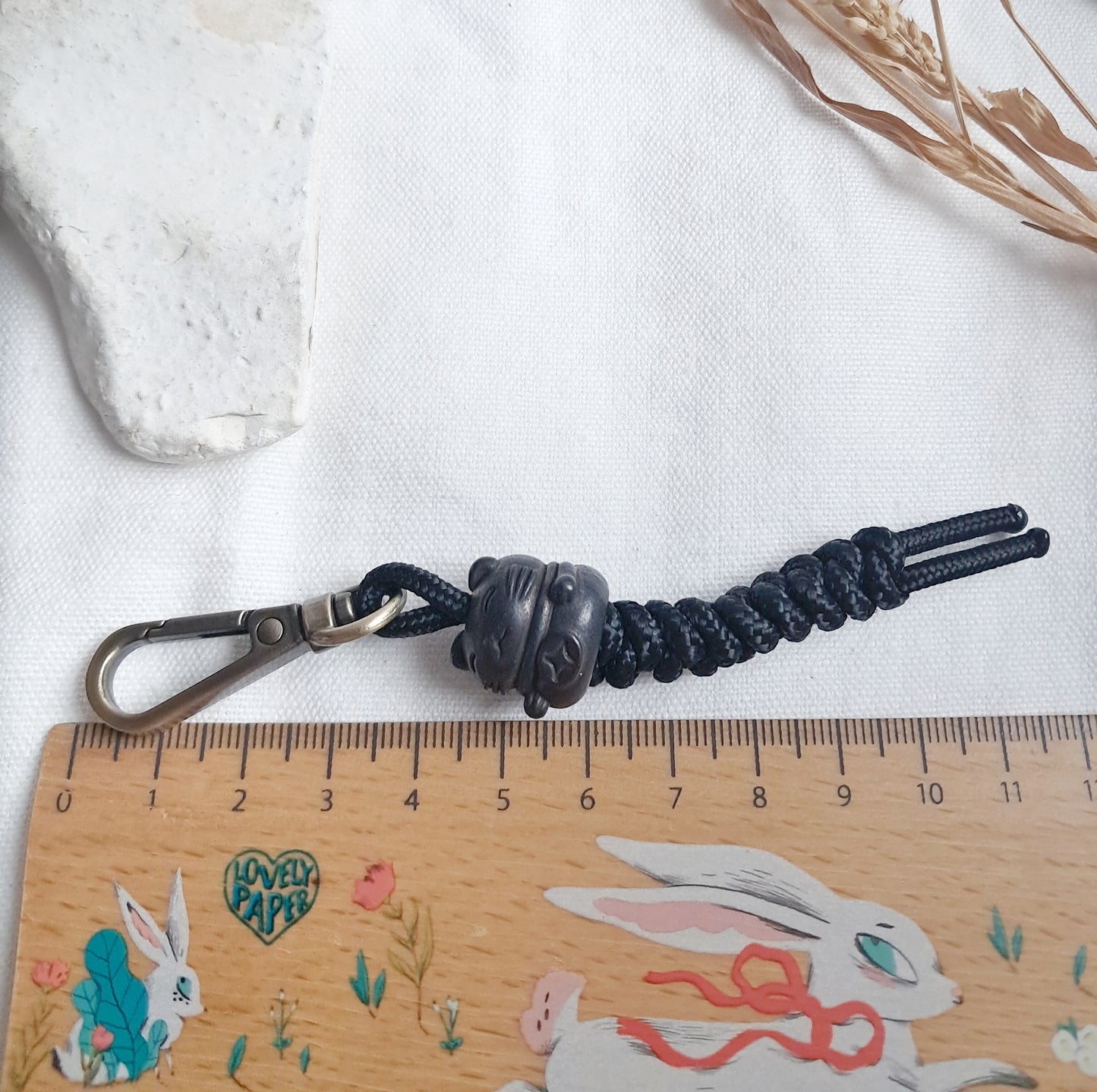 Porte-clés chat de la chance en laiton