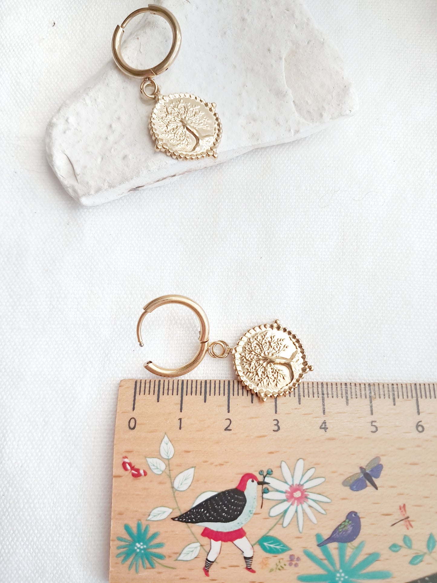 Boucles d'oreilles créoles arbre de vie