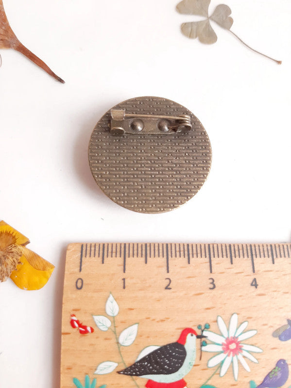 Broche fleurs de cerisier en agate indienne