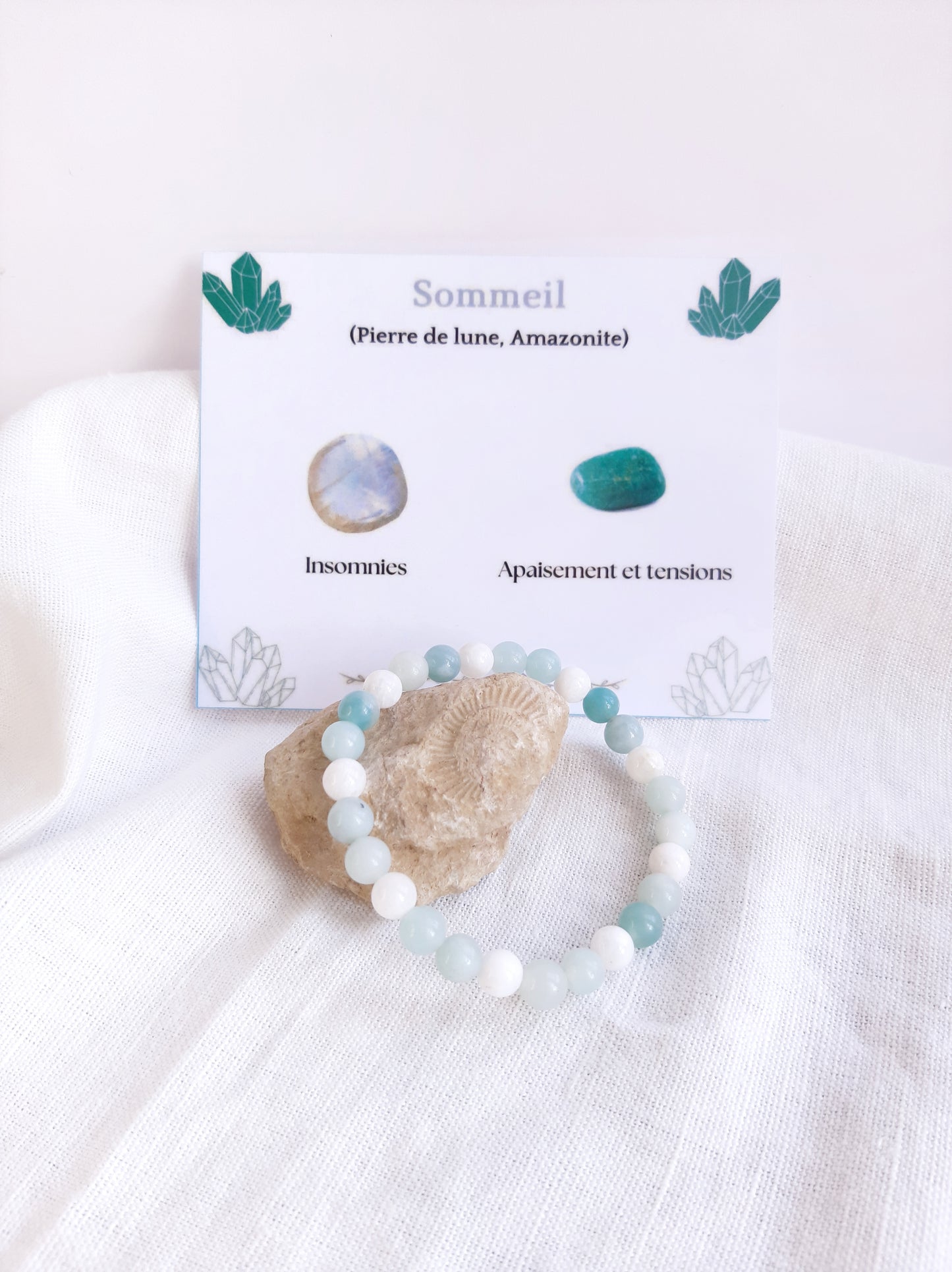 Bracelet et sa carte de lithothérapie