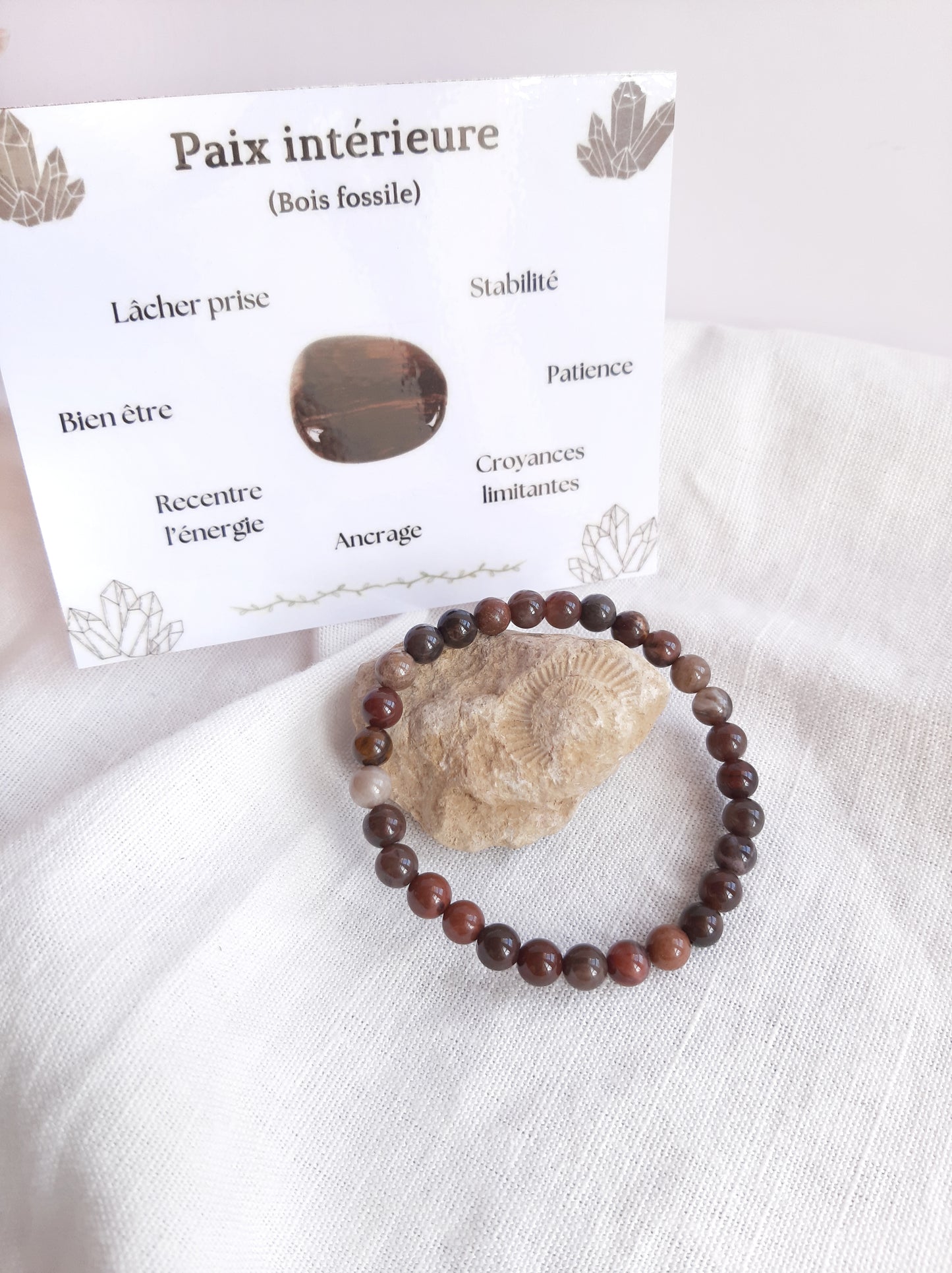 Bracelet et sa carte de lithothérapie