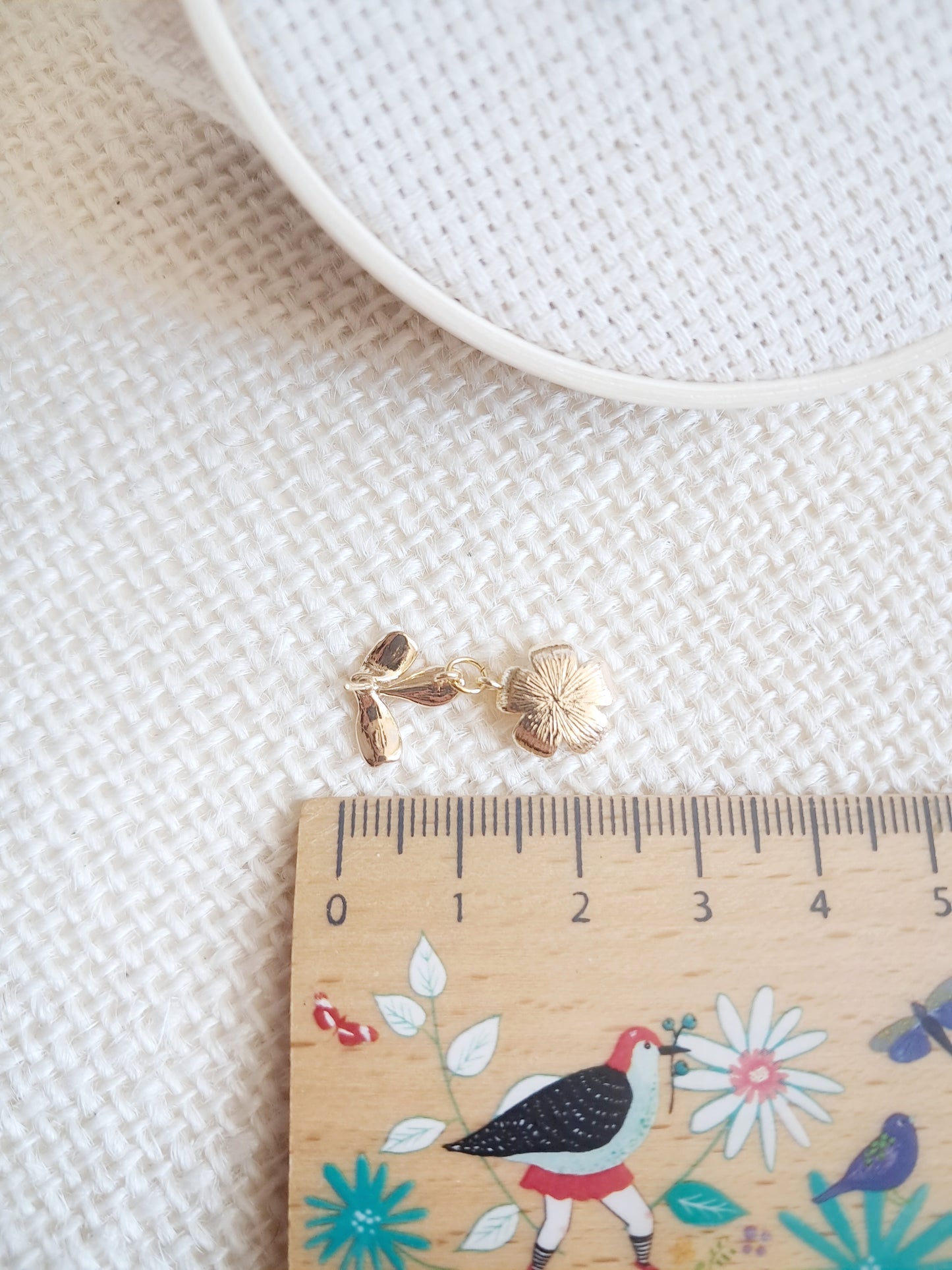 Boucles d'oreilles feuilles et fleurs de cerisier