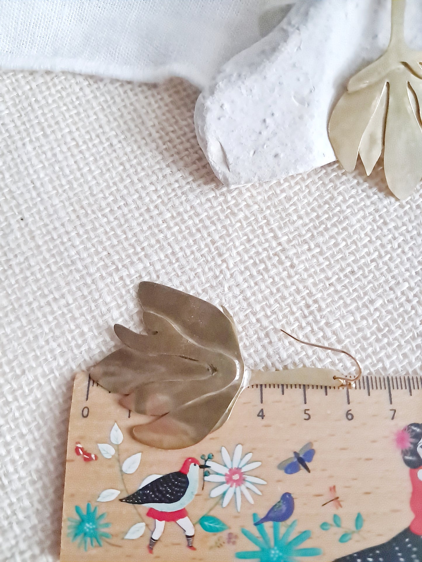 Boucles d'oreilles fleurs en laiton