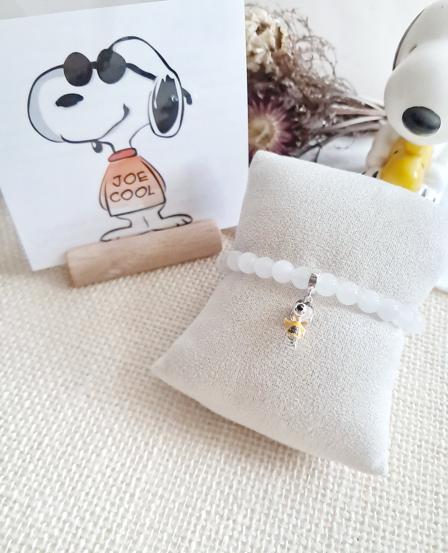 Bracelet Snoopy Joe cool avec sa breloque en argent 925