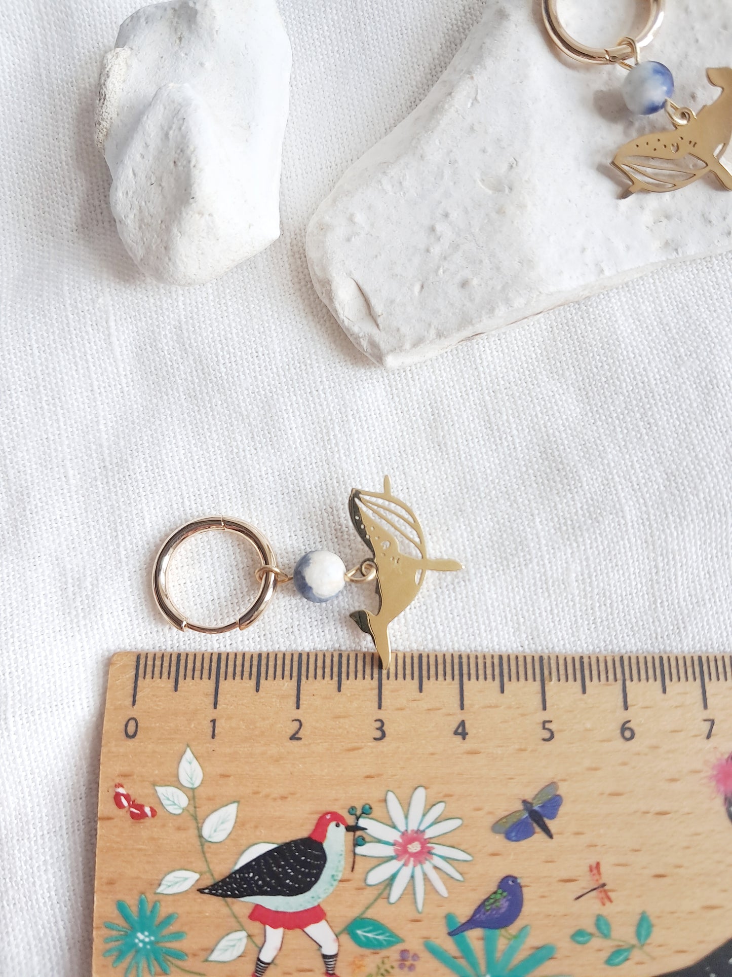 Boucles d'oreilles créoles baleines et sodalite