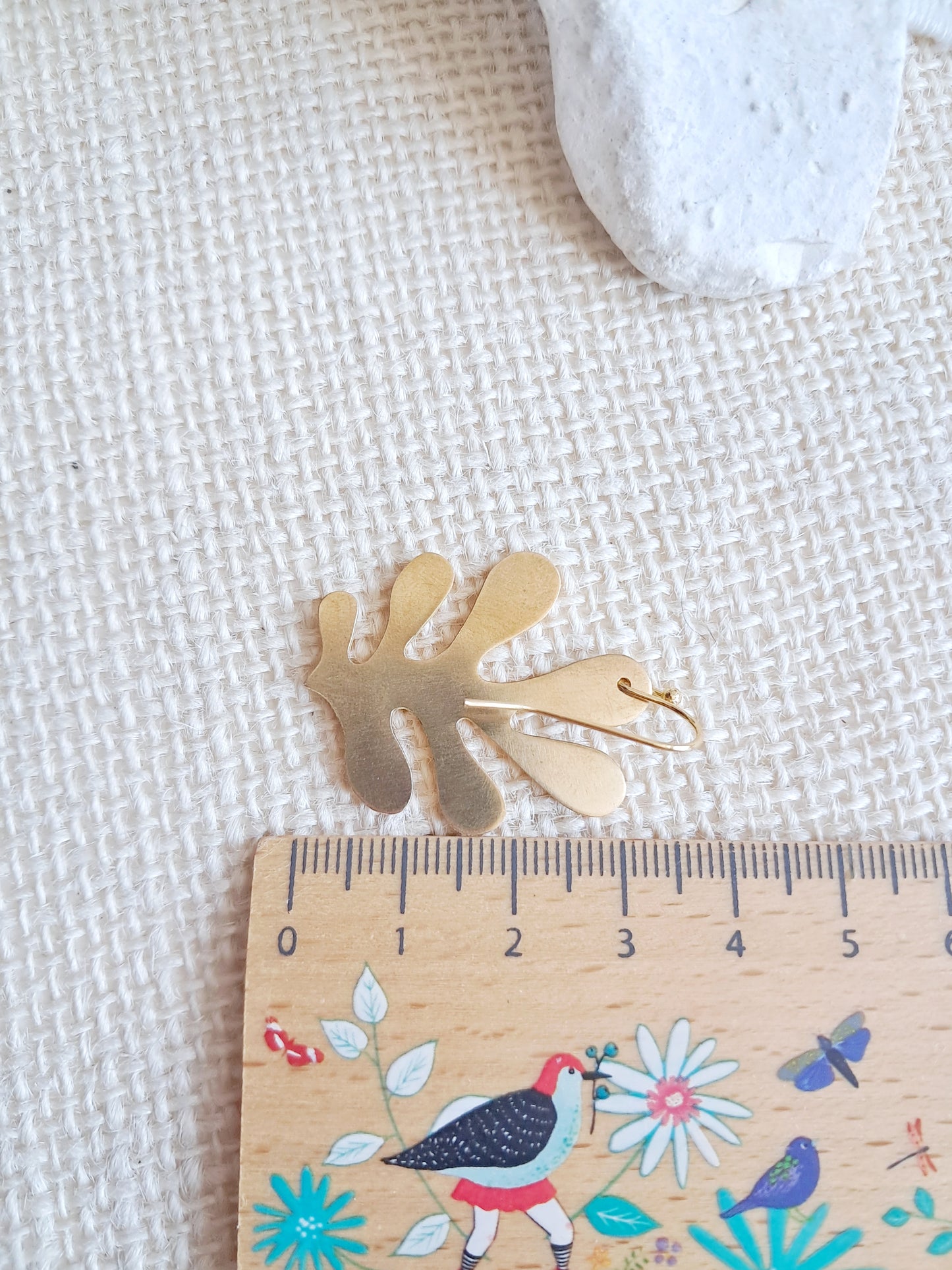 Boucles d'oreilles algues jaunes inspiration Matisse