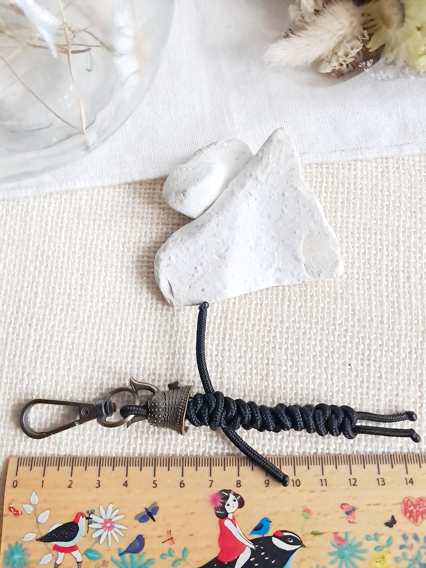 Porte-clés samouraï crâne japonais en laiton