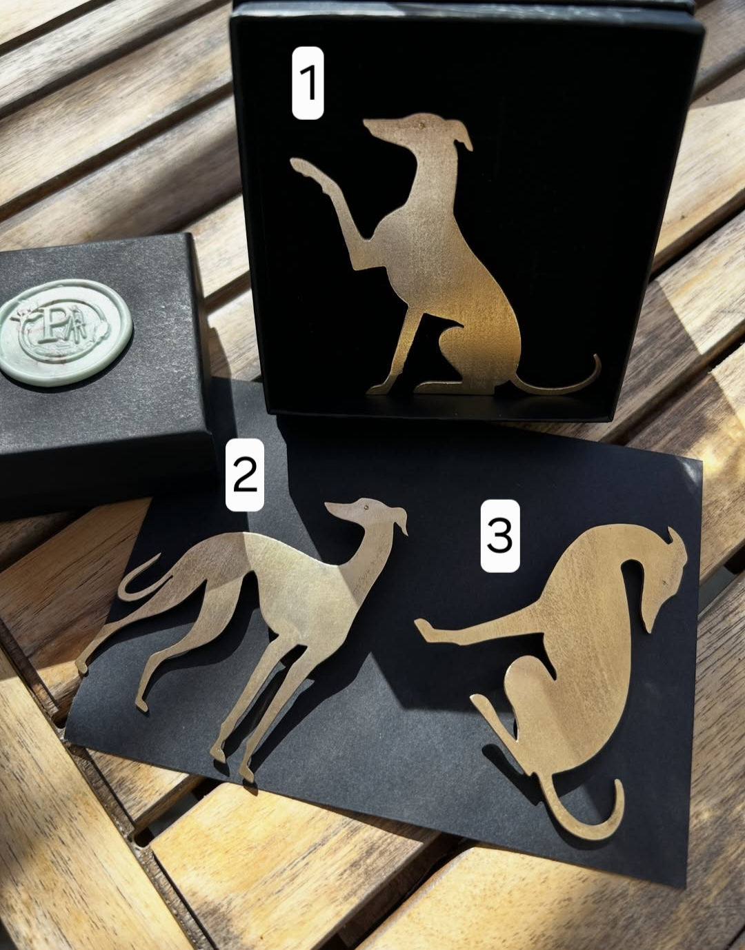 Broches chien whippet galgon en laiton