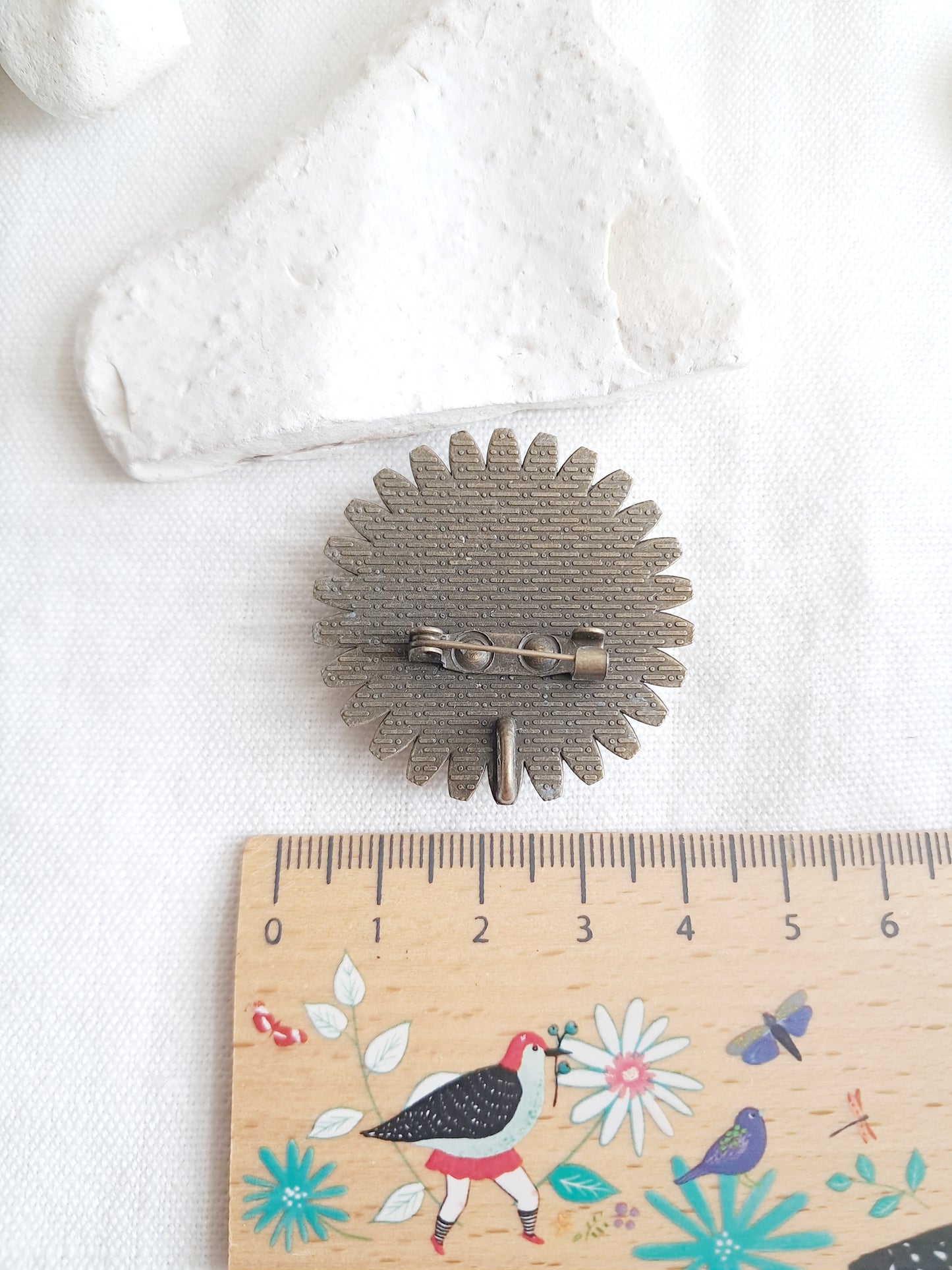 Broche cabochon fleur "La nuit étoilée" de Van Gogh