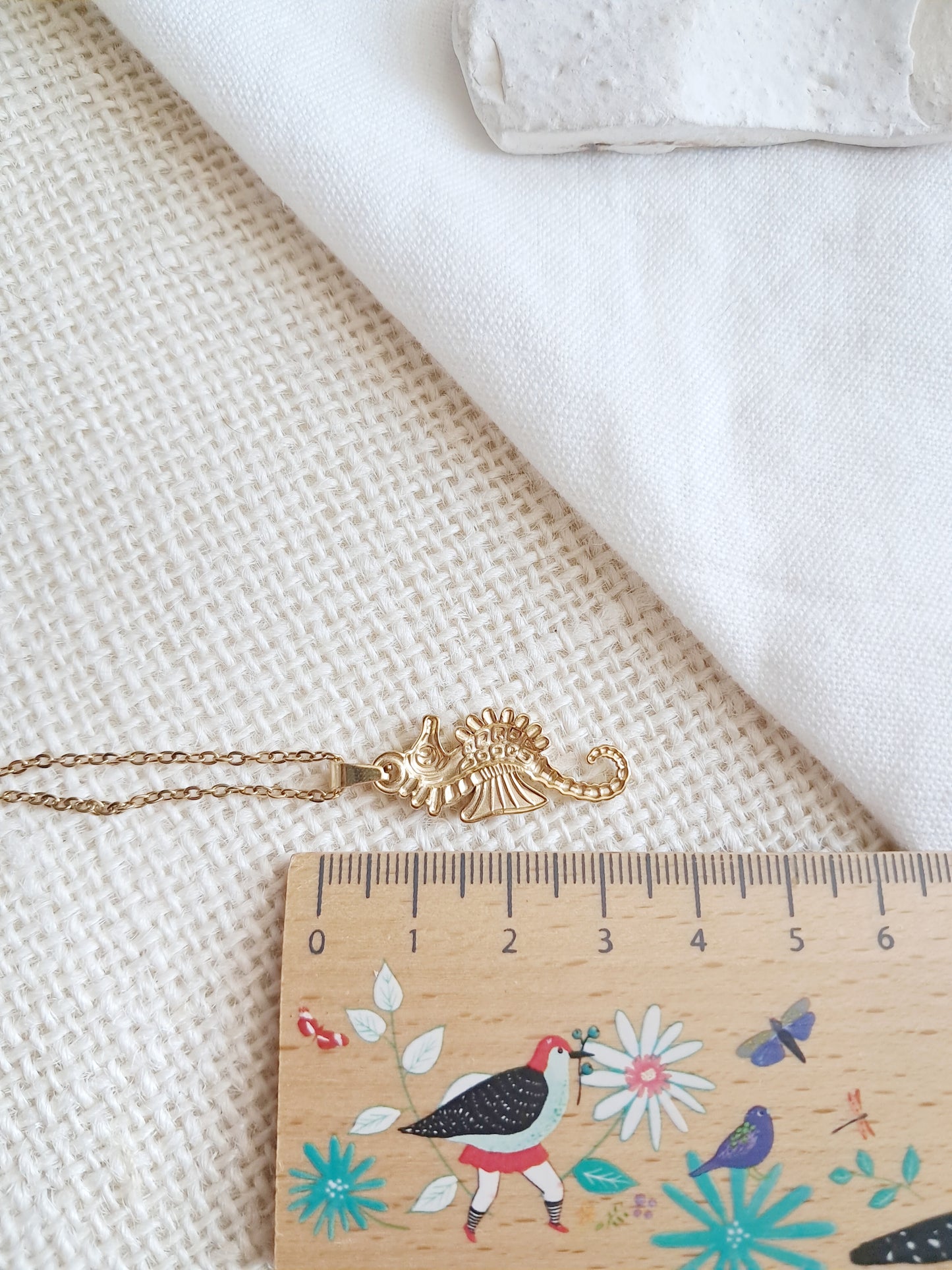 Collier pendentif hippocampe en acier inoxydable