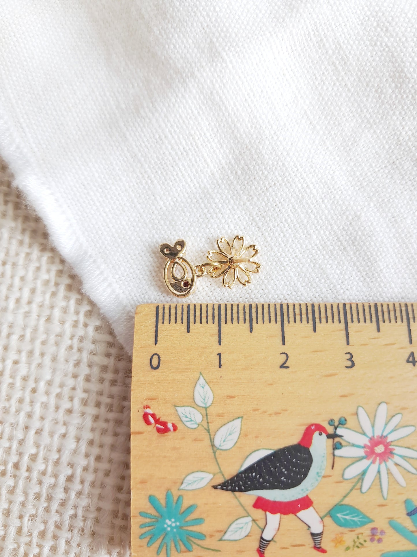 Boucles d'oreilles fleurs de cerisier et poissons