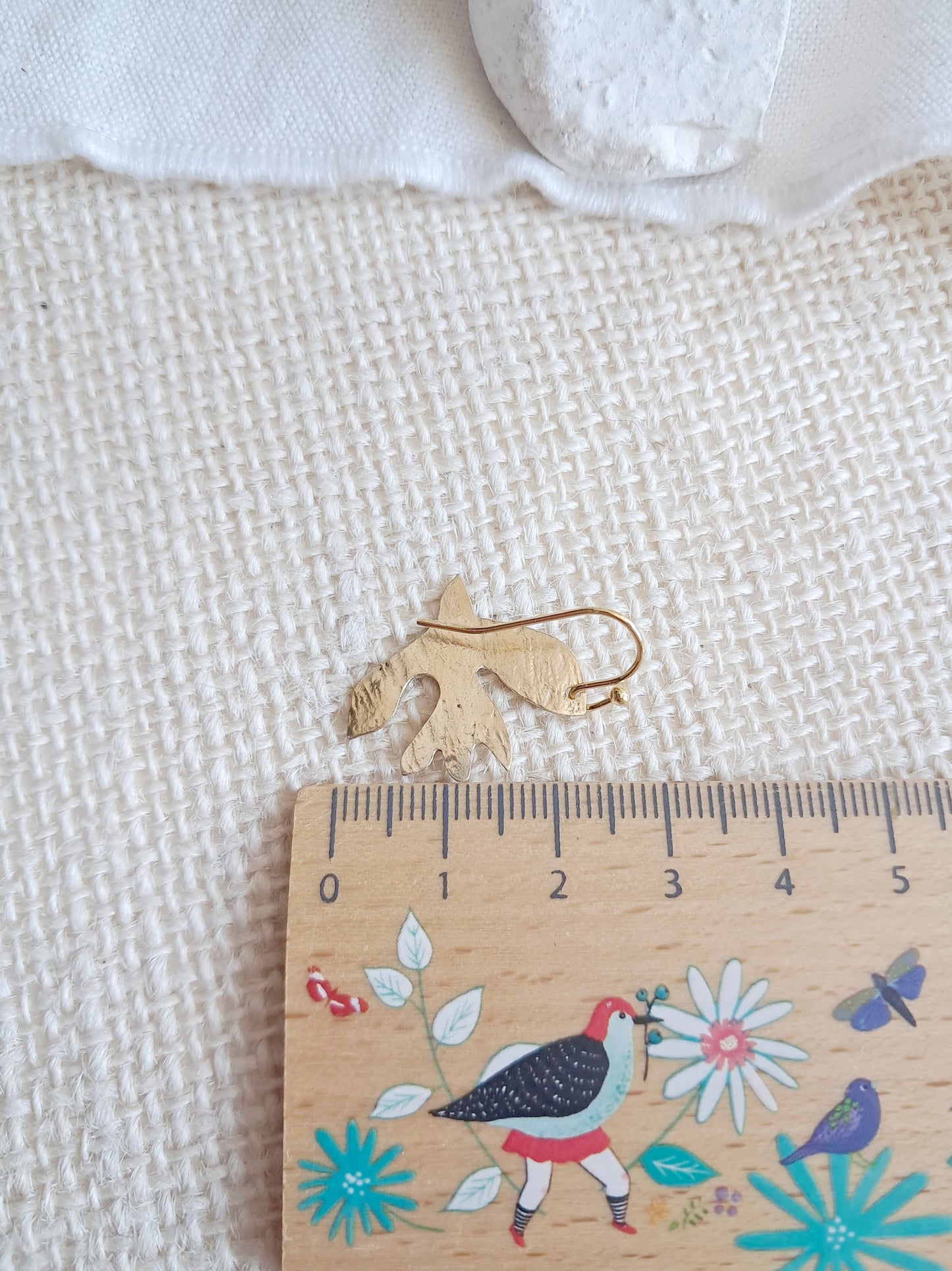 Boucles d'oreilles oiseaux dorés inspirés de Matisse