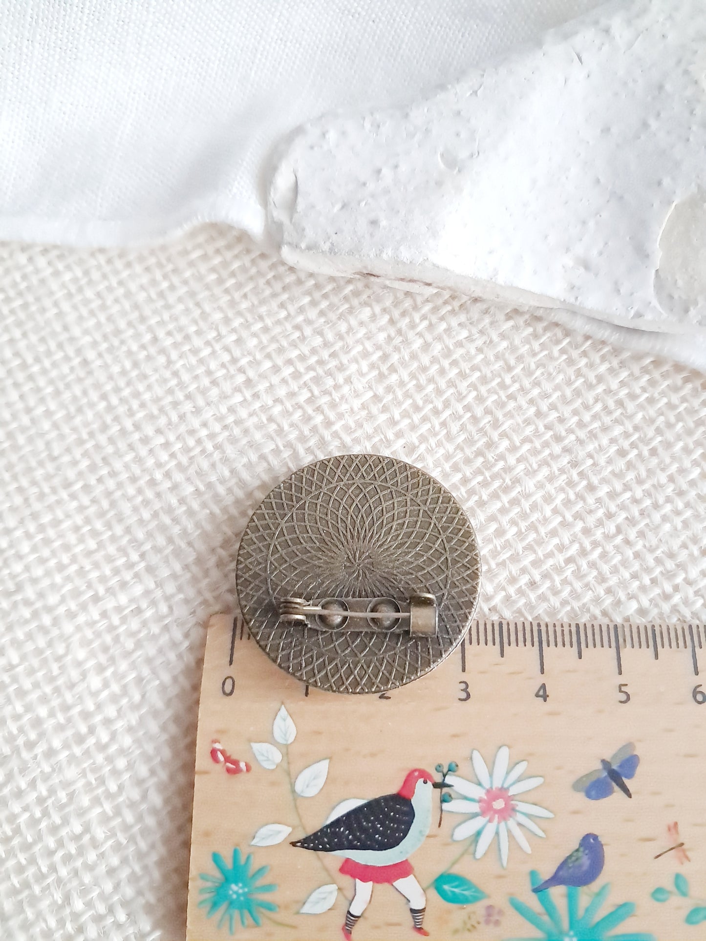 Broche cabochon mouette