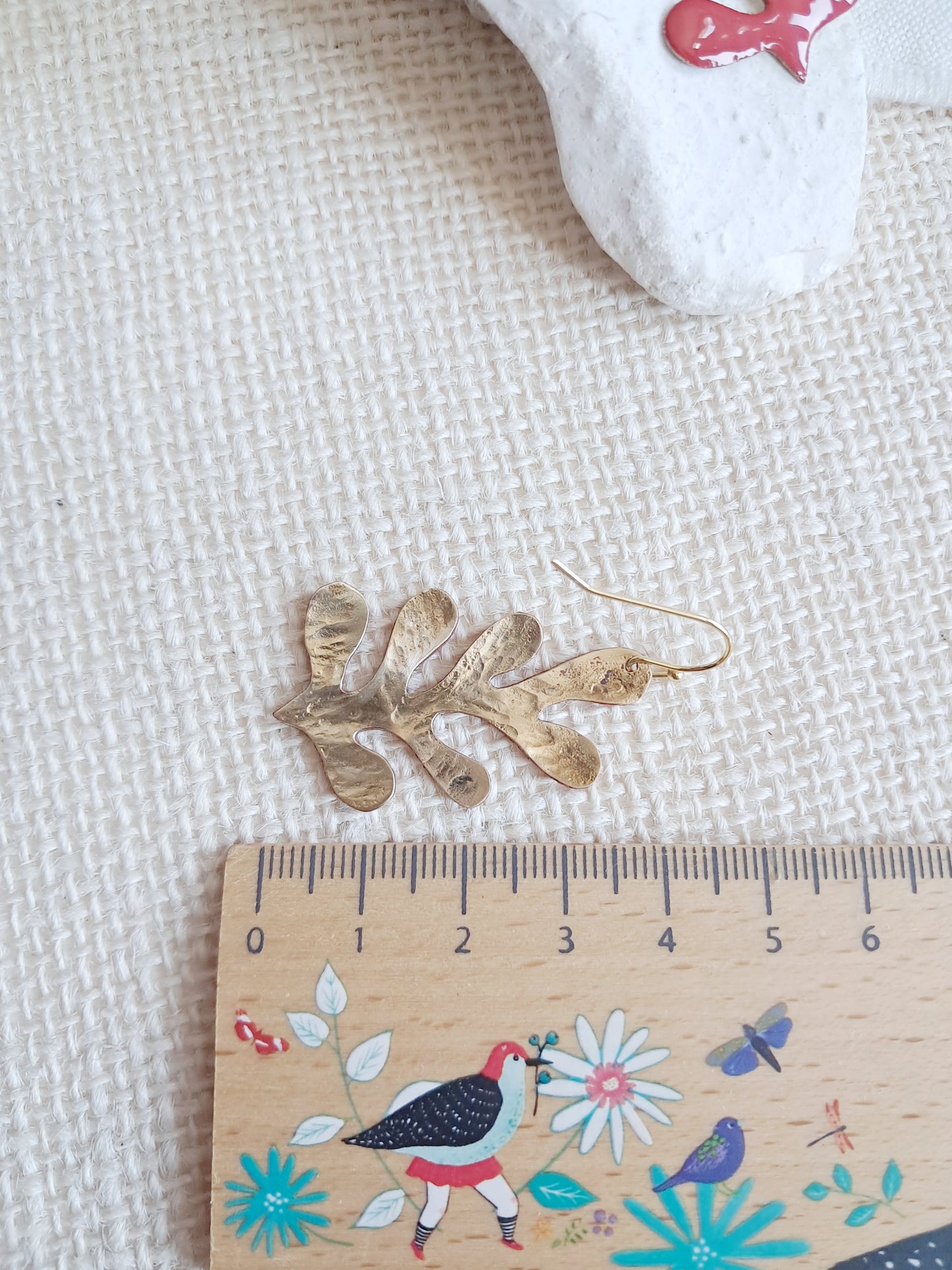 Boucles d'oreilles algues rouges inspiration Matisse