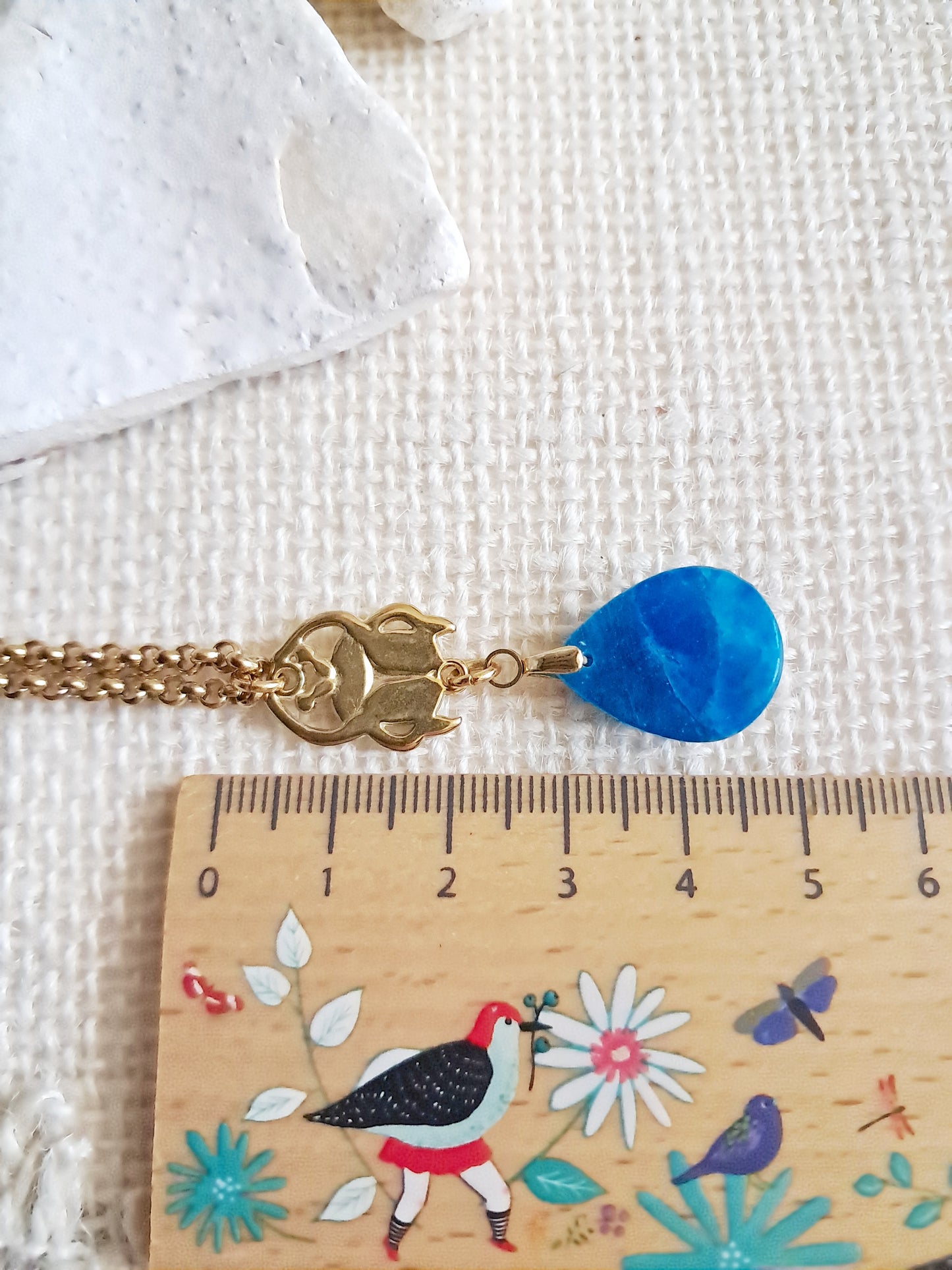 Collier scarabée égyptien et apatite