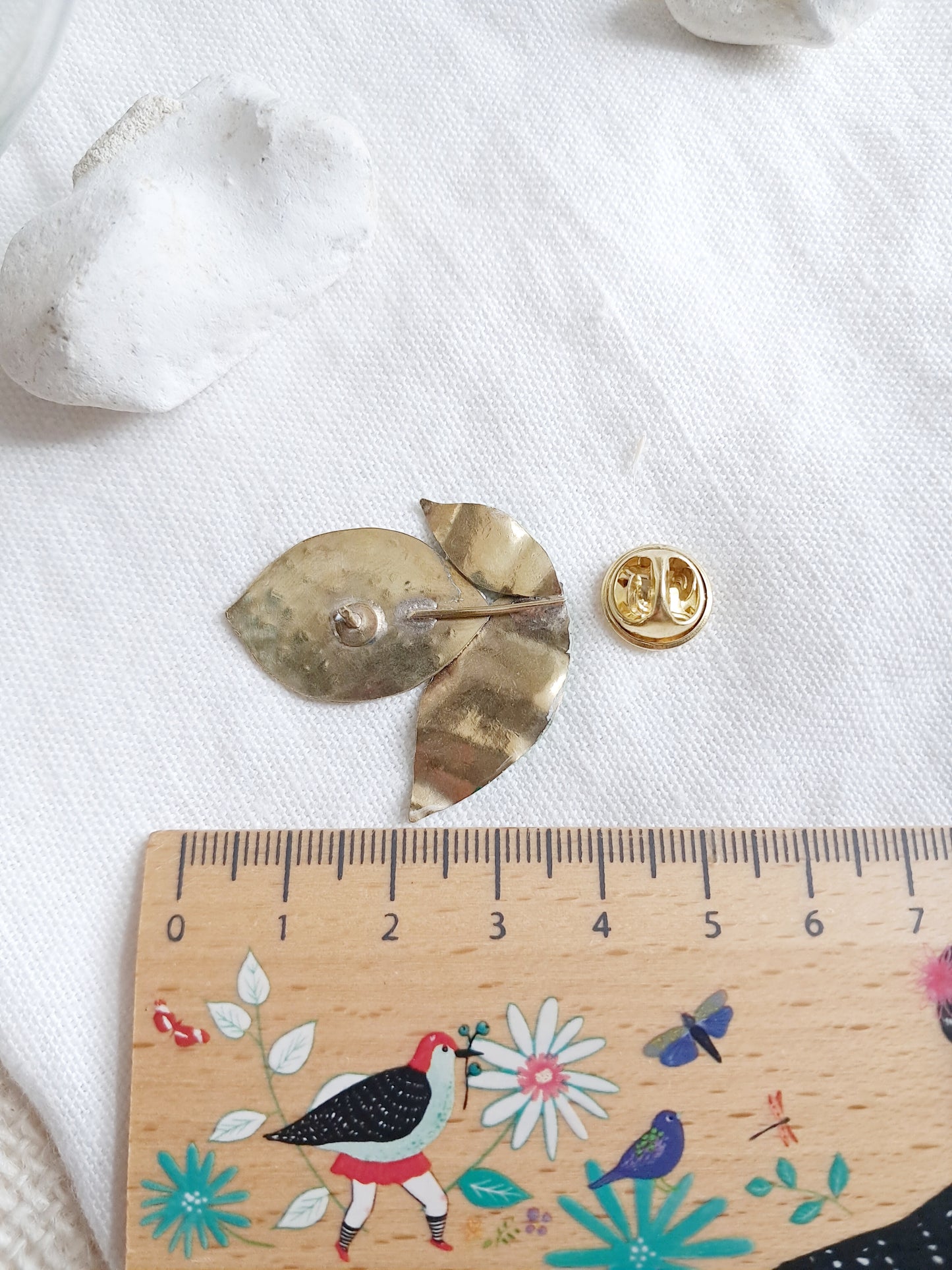 Pin's citron en laiton et aquarelle