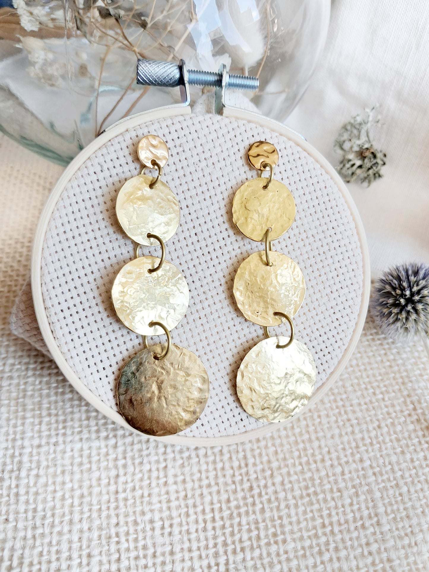 Boucles d'oreilles pendantes disques