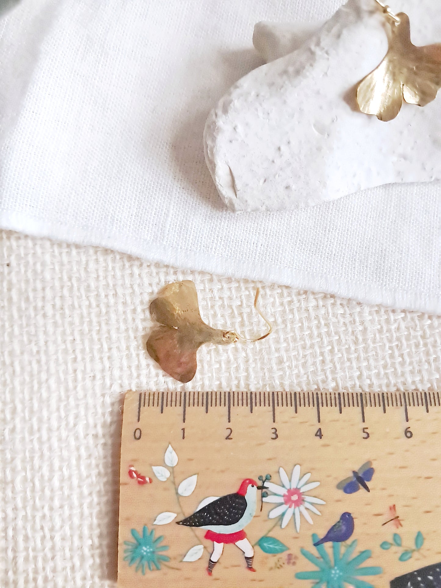 Boucles d'oreilles feuilles de ginkgo