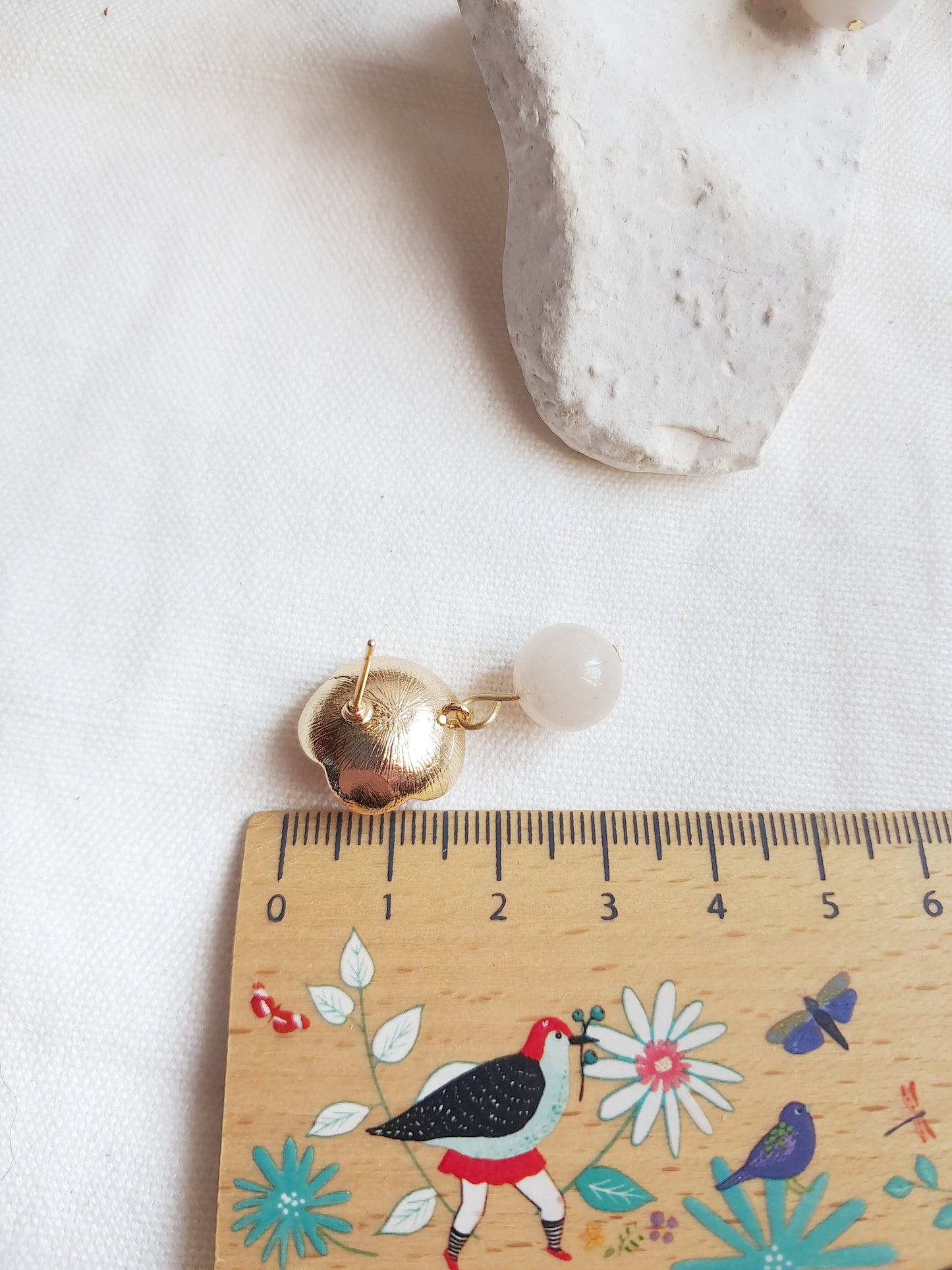 Boucles d'oreilles Sakura et quartz