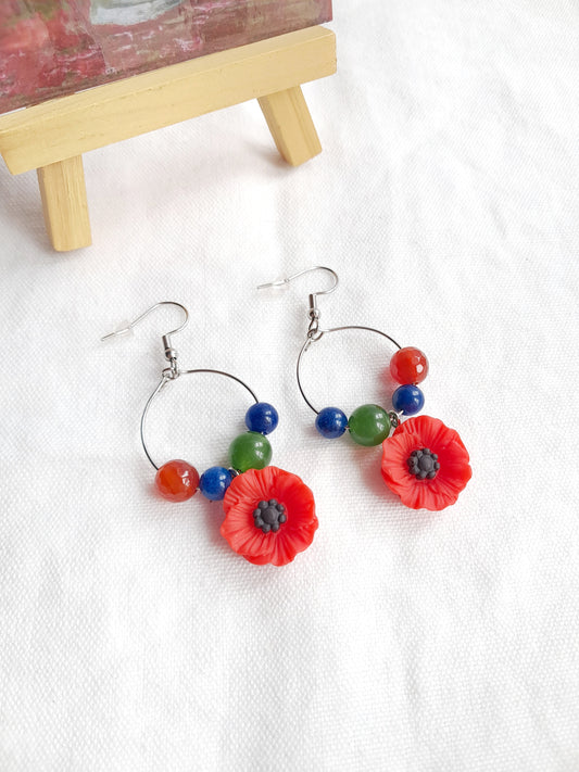 Boucles d'oreilles "Bouquet de coquelicots" de Vincent Van Gogh