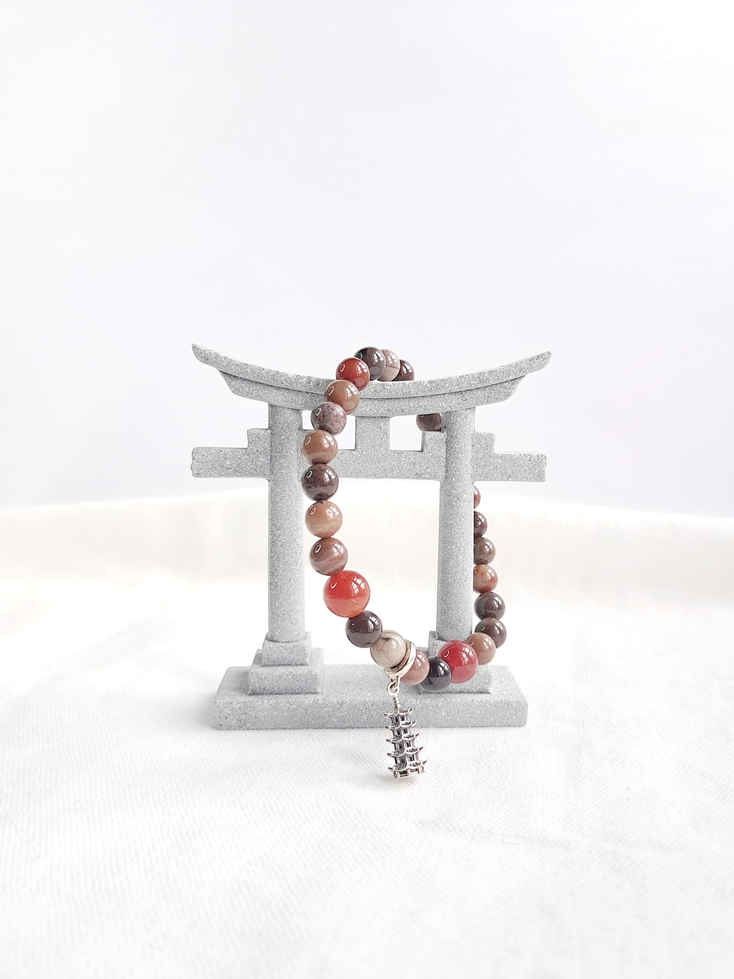 Bracelet "Pagode de Yasaka" avec sa breloque en argent 925