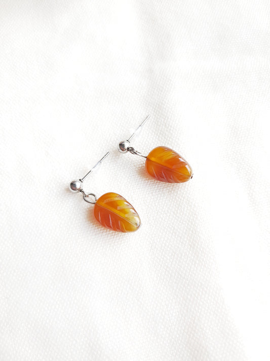 Boucles d'oreilles feuilles du "Mont Fuji d'automne"