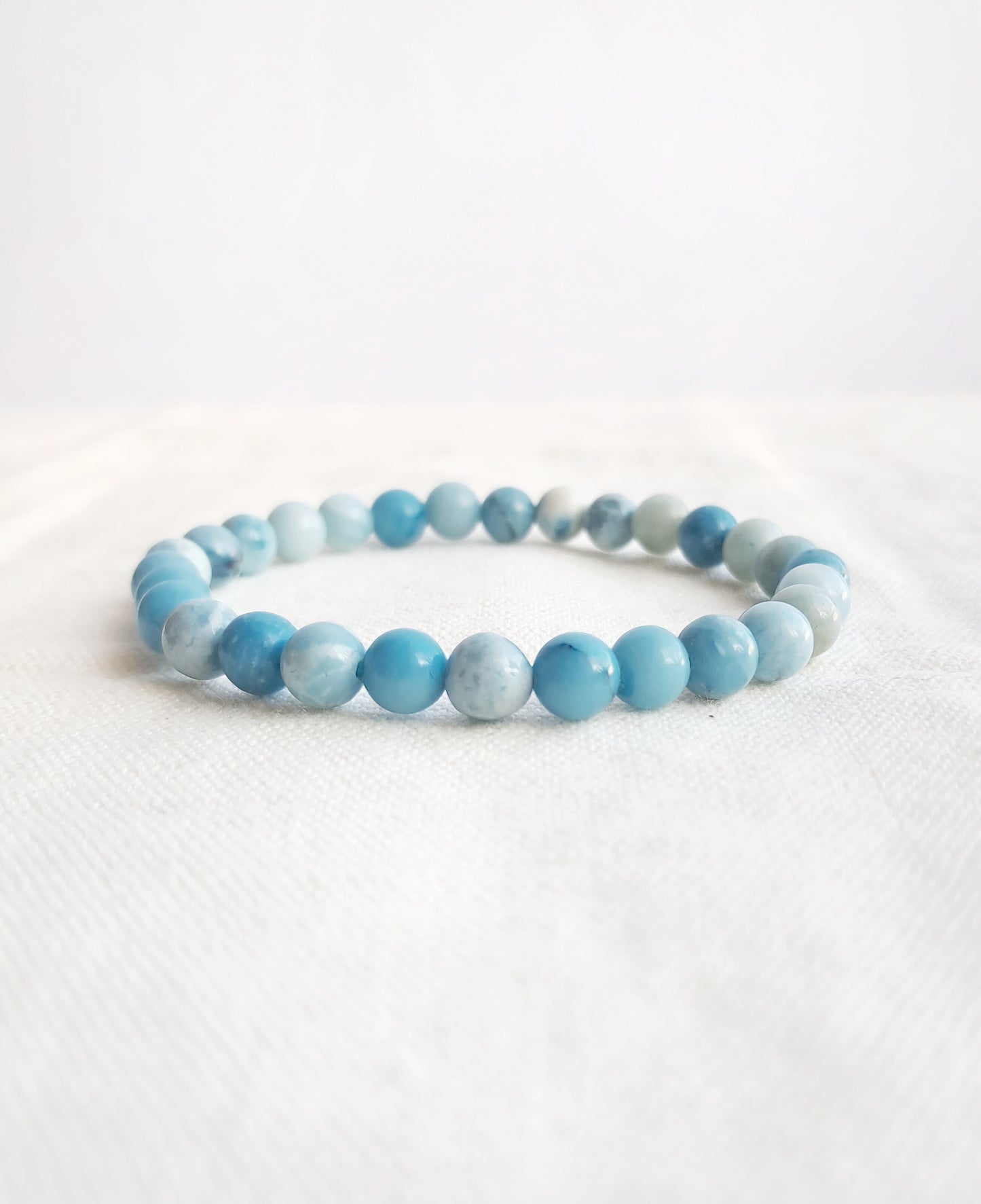 Bracelet de lithothérapie en larimar 6mm