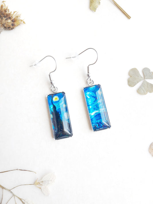 Boucles d'oreilles "Nuit étoilée" de Van Gogh