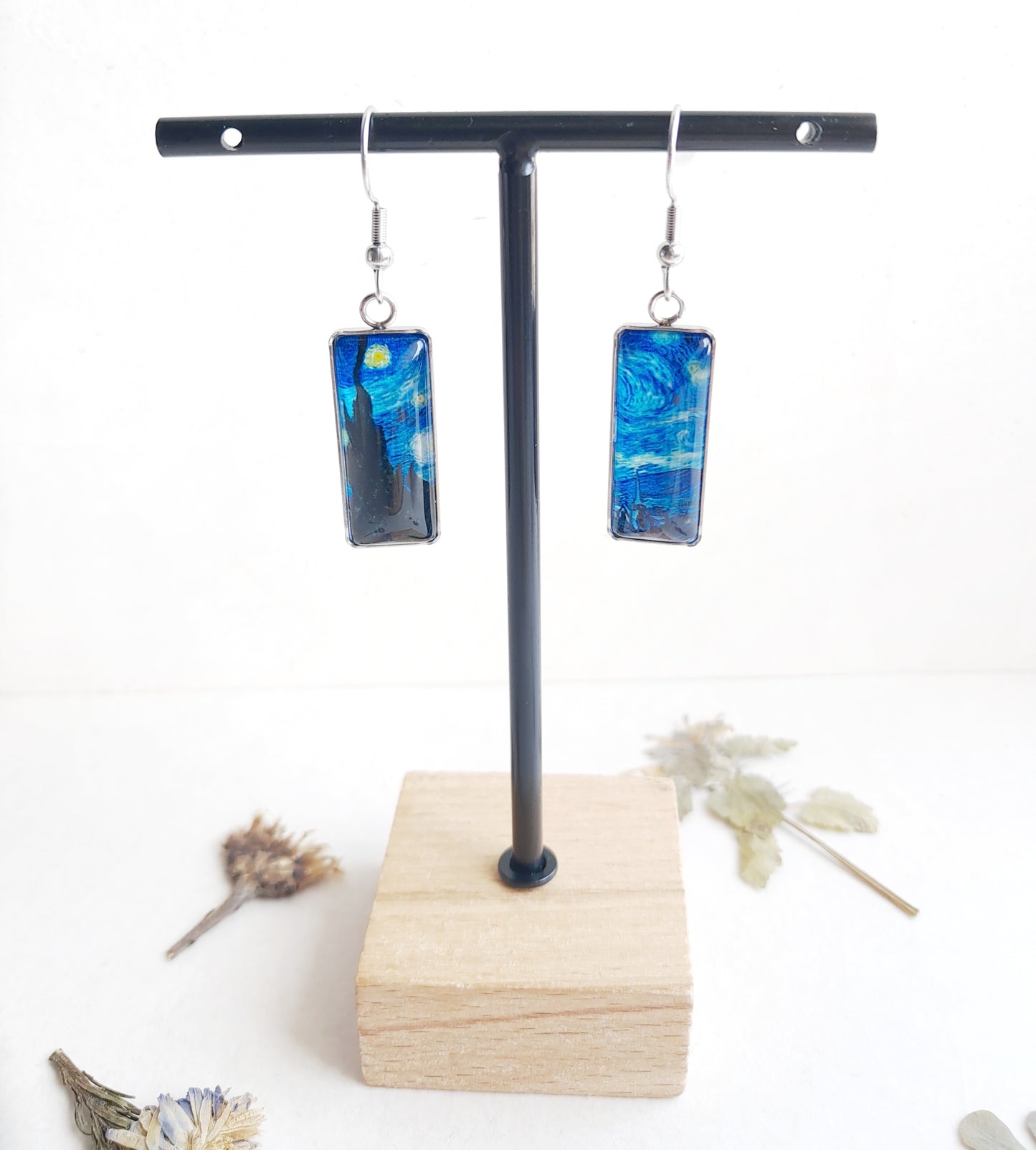 Boucles d'oreilles "Nuit étoilée" de Van Gogh