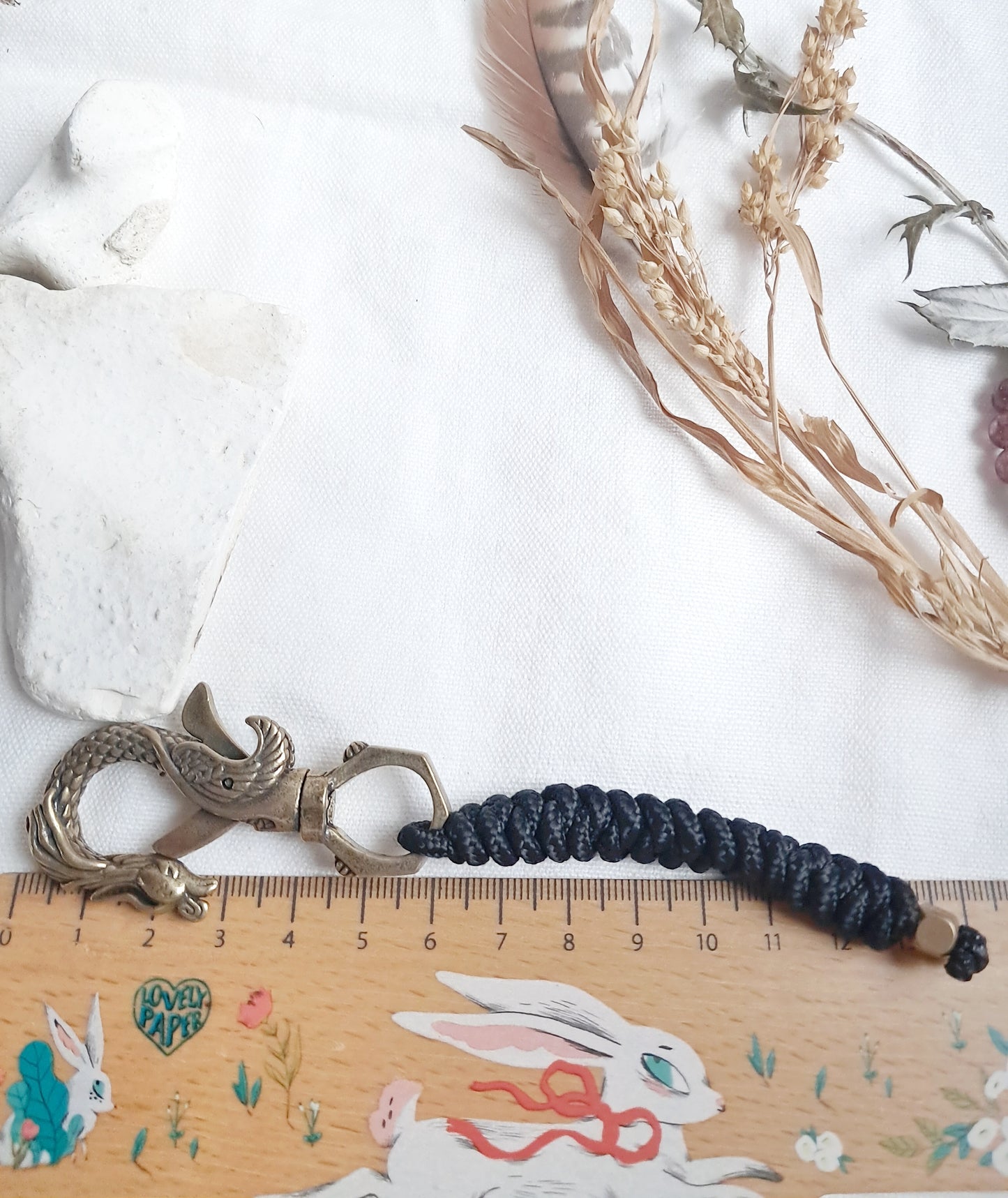 Porte-clés mousqueton phœnix en laiton