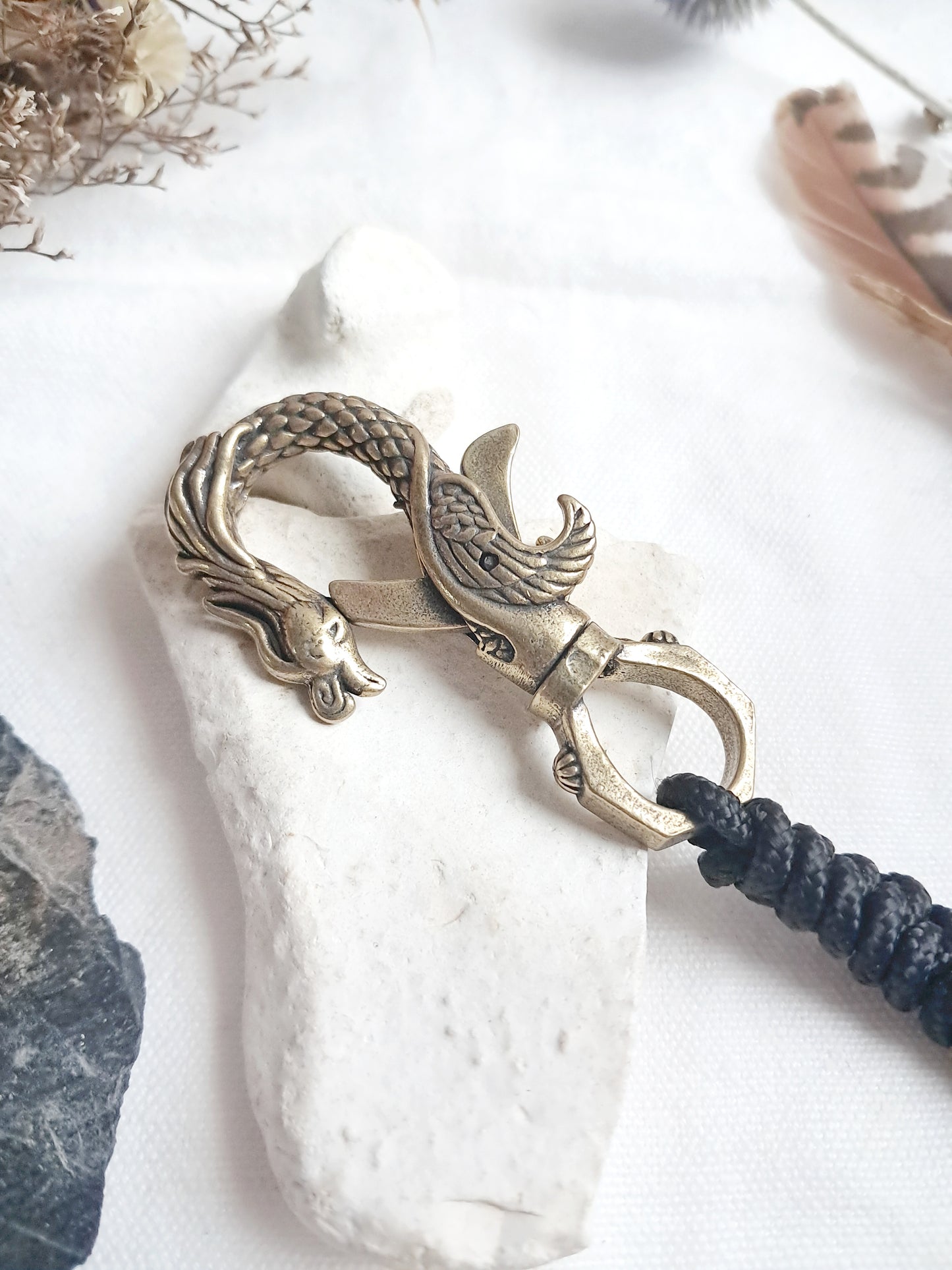 Porte-clés mousqueton phœnix en laiton