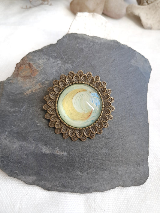 Broche détail du soleil d'après une œuvre de Van Gogh