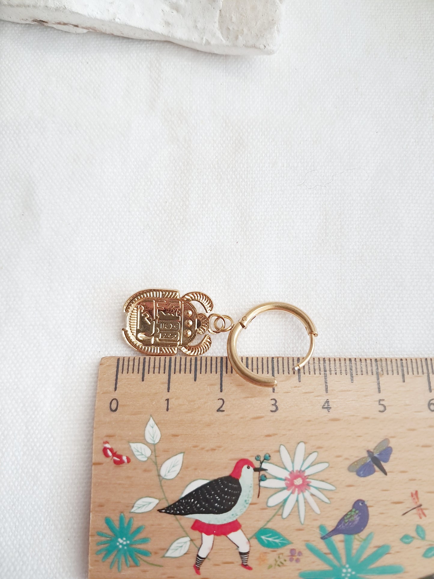 Boucles d'oreilles créoles scarabées égyptiens