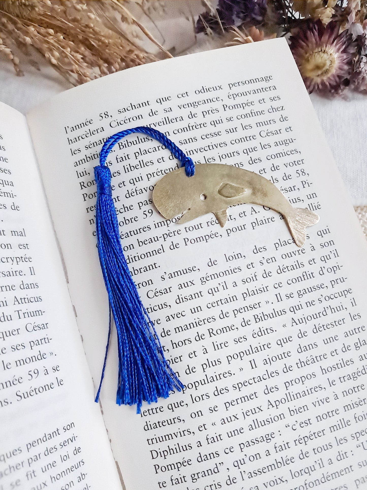 Marque-pages baleine en laiton