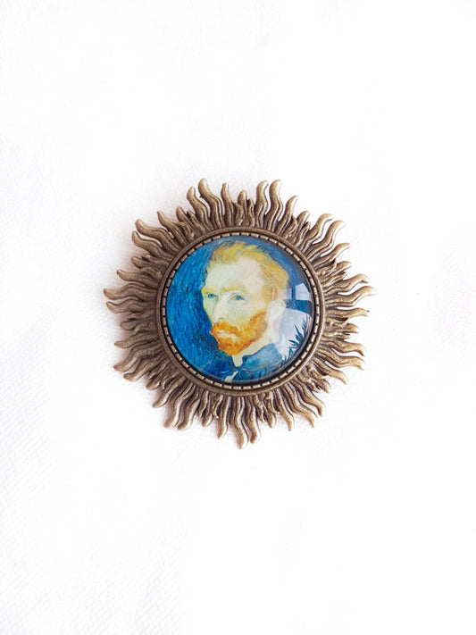 Broche soleil autoportrait de Van Gogh