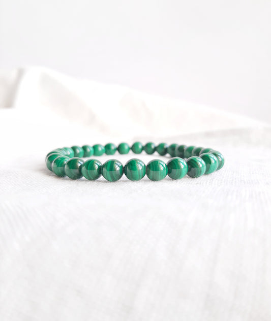 bracelet en malachite 6mm