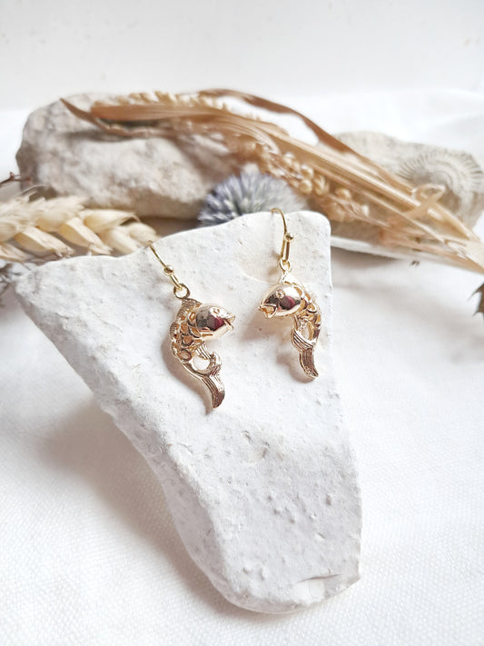 Boucles d'oreilles pendantes carpes koï