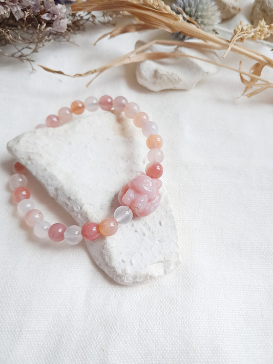 Bracelet renard à neuf queues en agate sel