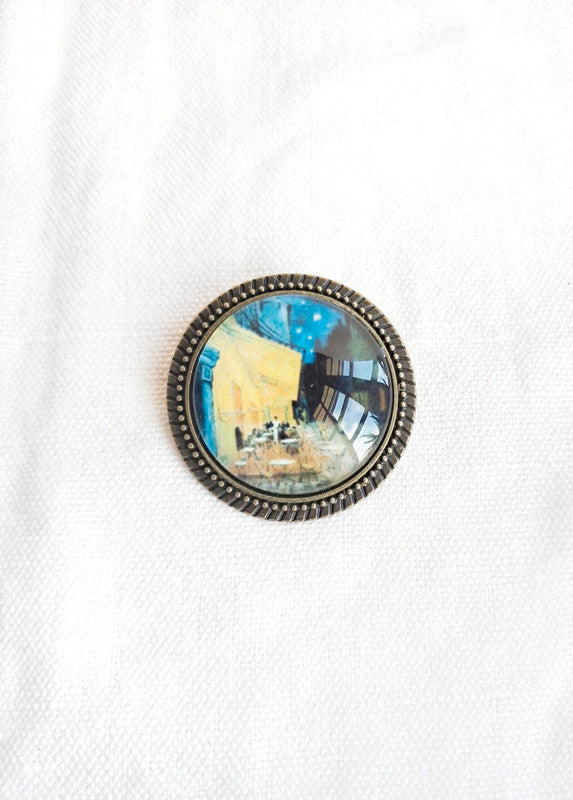 Broche "Terrasse du café le soir" de Van Gogh