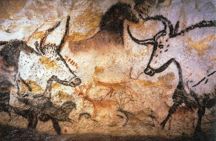 Deux aurochs peinture rupestre de lascaux 