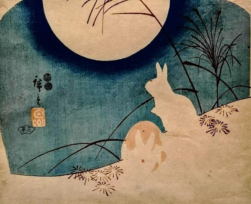 Bracelet inspiré de l'estampe "Lièvre sous la lune d'automne"