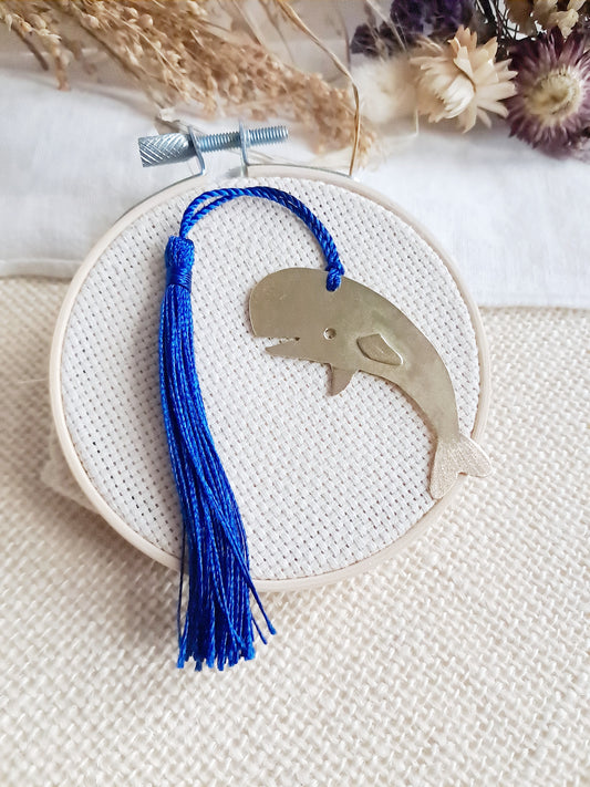 Marque-pages baleine en laiton