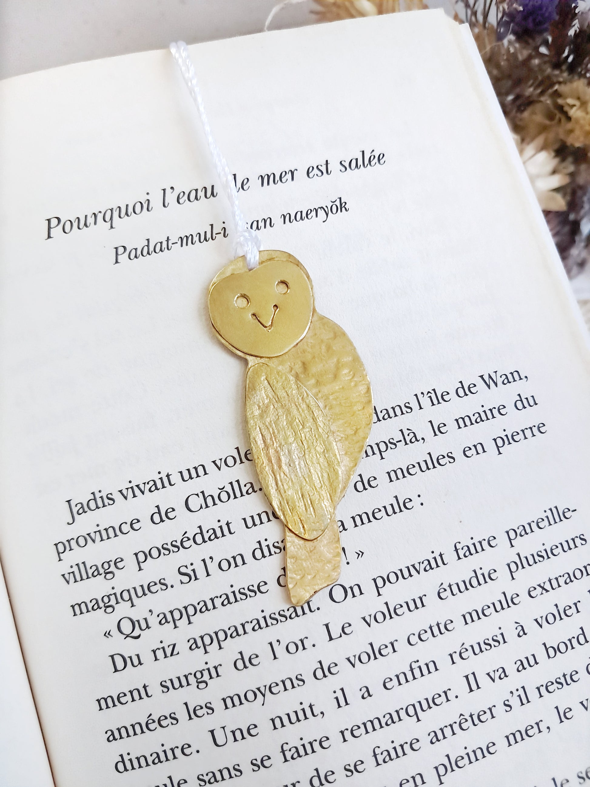Marque-pages chouette en laiton