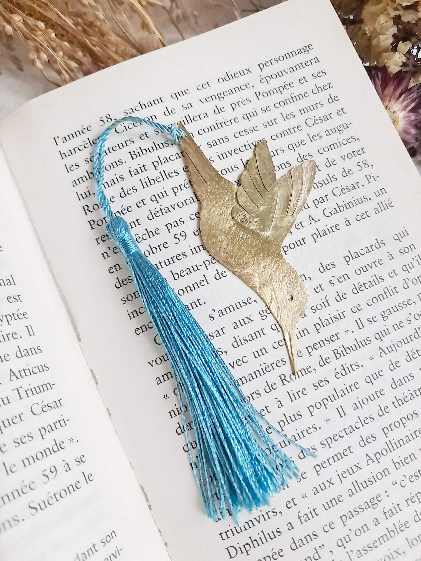 Marque-pages colibri en laiton