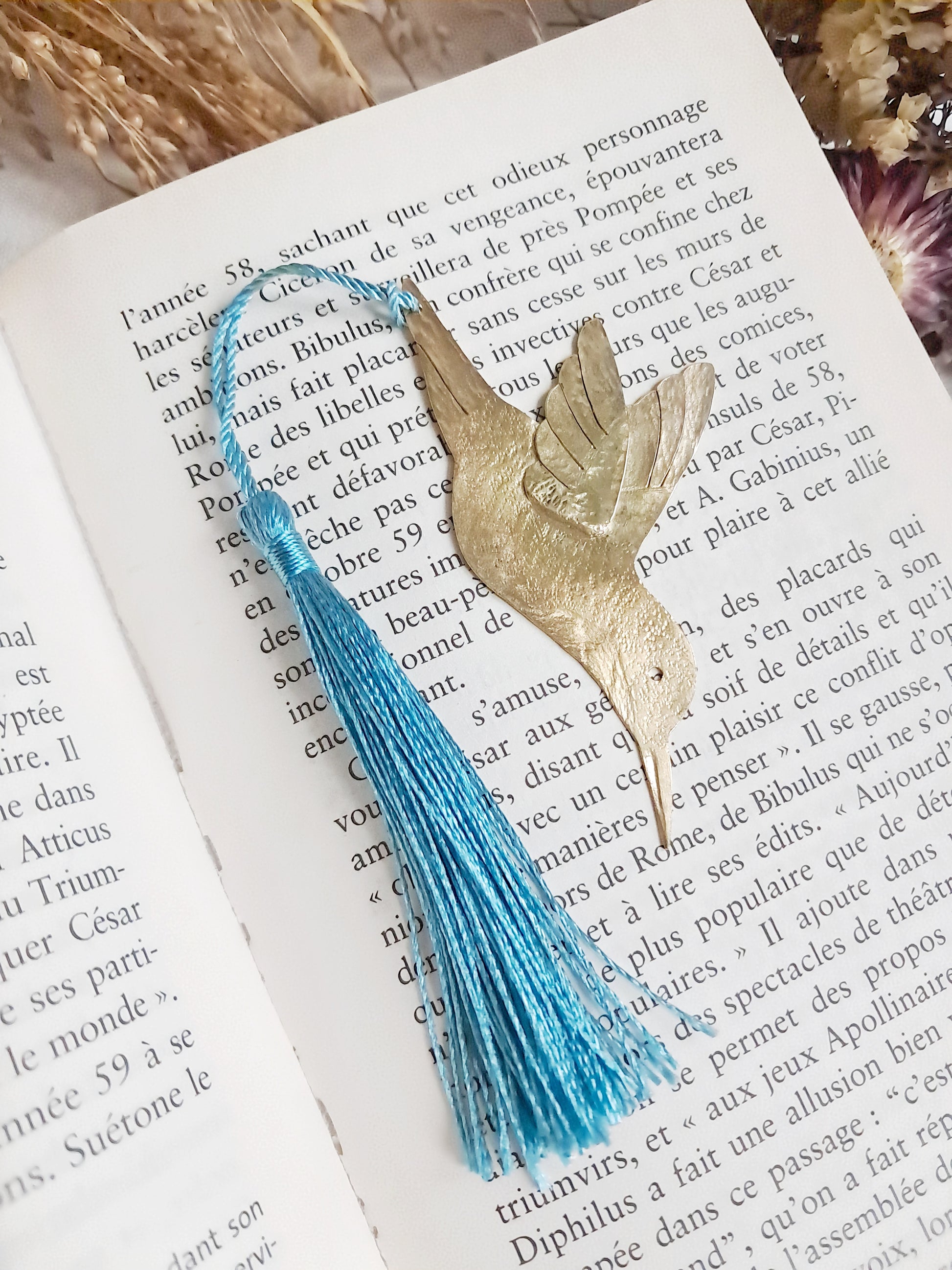 Marque-pages colibri en laiton