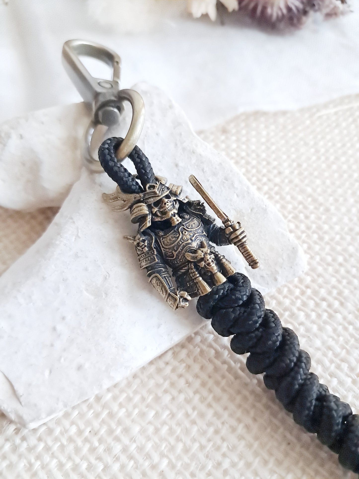 Porte-clés Tenjin samouraï en laiton